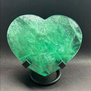 Polished Puffy Green Fluorite Heart